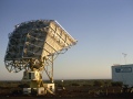 CVN-11-Cassegrain-antenna-during-sunrise-Power-van-on-the-right-Nov-1966