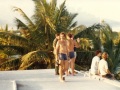 Visitor, Ben McGee (facing camera), Graham Stephens (back to camera), John Scott (partially obscured facing Graham), Phill Wall (sitting on LHS edge), Jim Hulme (sitting on RHS edge)
