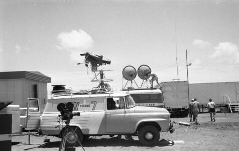 CVN 18 Channel 7 OB Van At The OTC(A) Earth Station – 25 Nov 1966, First OS TV Broadcast