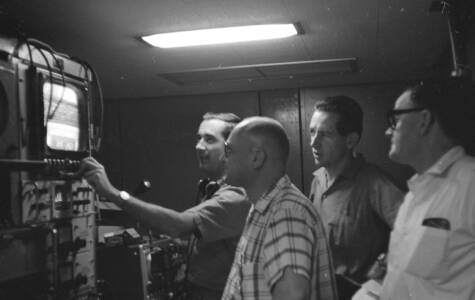 CVN 20 Engineers And Technicians Viewing The Historic TV Transmission, First OS TV Broadcast
