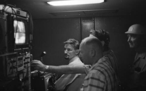 CVN 26 Engineers And Technicians Viewing The Historic TV Transmission, First OS TV Broadcast