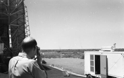 CVN 36 Page Communications Engineer (Bill Humphrey) Filming Earth Station