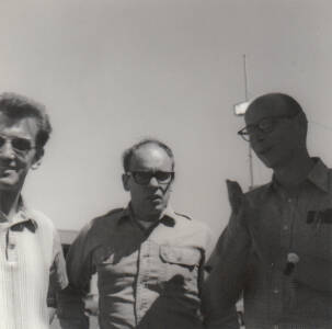 CVN 49 L-R, Guntis (Gus) Berzins (OTC(A) Head Office Engineer) And Page Communications Engineers Ralph And Bill Humphrey