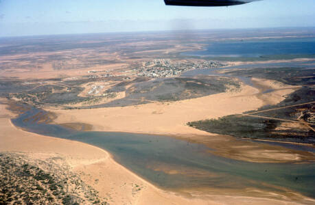 CVN 66 Carnarvon Township, Gascoyne River - Aerial View